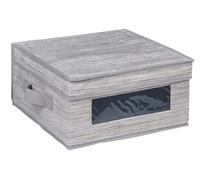 ADGO Miami Scatola per Scarpe, Scatola Pieghevole con Manico, Softbox, Scatola di Immagazzinaggio e Scatola per Organizzazione, Materiale non Tessuto, Beige (30 x 30 x 15,5 cm, con Coperchio)