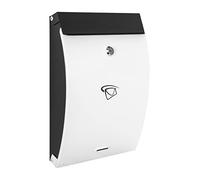 ADGO Modern Black & White Edition - Cassetta delle lettere elegante, 330 mm x 250 mm x 65 mm, montata a parete, impermeabile, in acciaio zincato, serratura Yale, 2 chiavi (BW12)