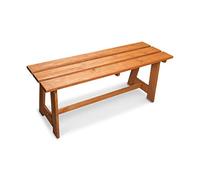 ADGO -Panca semplice in legno, 119 x 37 cm, adatta per il giardino, verniciata e impregnata marrone, comfort classico e stile minimalista per la vostra casa