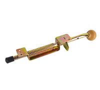 ADGO Piedino di Supporto per Porte da Garage con Molla Fermaporta, Montaggio per Porta, Montaggio a Pavimento, Fermo Zincato, Giallo, Gamba Porta con Molla, con Manico in Legno, Acciaio (42 cm)