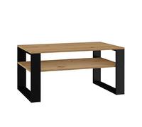 ADGO profondità 58 cm larghezza 90 cm altezza 50 cm moderna e pratica panca da tavolo per soggiorno/ristorazione con ripiano (mensola in rovere Artisan/nero)