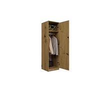 ADGO SD-50 Armadio per Vestiti 50x50x180cm, per Appendere Grucce Appendiabiti, Spogliatoio, per Camera da Letto, Tubo per Grucce e Mensole a Soffitto (Spedizione in 2 Confezioni)(Revere Artisan)