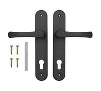 ADGO Set di maniglie per porta per biscotti, 72 sinistra, destra, maniglia per porta, maniglia per porta, in alluminio zincato (nero)