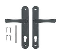 ADGO - Set di maniglie per porta sinistra e destra in alluminio e acciaio zincato, 90