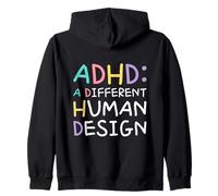 ADHD A Different Human Design Awareness Dichiarazione Citazione Felpa con Cappuccio