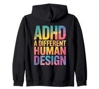 ADHD A Different Human Design Awareness Dichiarazione Citazione Felpa con Cappuccio