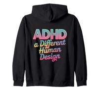 ADHD A Different Human Design Awareness Dichiarazione Citazione Felpa con Cappuccio