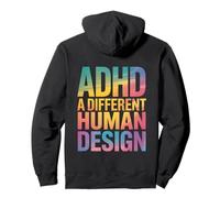 ADHD A Different Human Design Awareness Dichiarazione Citazione Felpa con Cappuccio