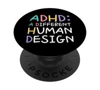 ADHD A Different Human Design Awareness Dichiarazione Citazione PopSockets PopGrip Adesivo