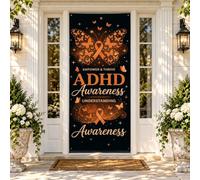 ADHD Awareness Butterfly Citazione Minimalistic Door Covers 91,4 x 182,9 cm | Striscione per la porta d'ingresso, motivo farfalla, citazione ispiratrice, facile installazione, materiale durevole