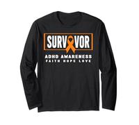 ADHD Awareness Shirt - Nastro Arancione, ADHD Survivor Maglia a Manica