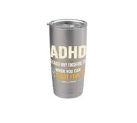 ADHD Because Why Finish One Task When You Can Start Five Bicchiere termico in acciaio inox doppia parete