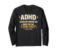 ADHD Because Why Finish One Task When You Can Start Five Maglia a Manica