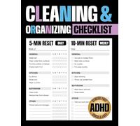 ADHD Cleaning and Organizing Checklists: Daily, Weekly, and Monthly Household Cleaning Planner with Routines and Guided Checklists to Stay Consistent and Stress-Free for ADHD