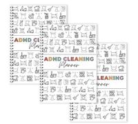 ADHD Cleaning And Organizing Planner for Adults Women, Cleaning Schedule And Checklist Organizer, Daily Weekly Monthly Household Cleaning Planner, Checklist Notebook Mother's Gifts(3pcs)