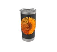 ADHD Consapevolezza Salute Affermazioni Arancione Cervello Girasole Bicchiere termico in acciaio inox doppia parete