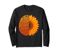 ADHD Consapevolezza Salute Affermazioni Arancione Cervello Girasole Maglia a Manica