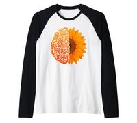 ADHD Consapevolezza Salute Affermazioni Arancione Cervello Girasole Maglia con Maniche Raglan
