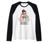 ADHD Disordinato Chun Scheletro caffè Smemorato Caotico Maglia con Maniche Raglan