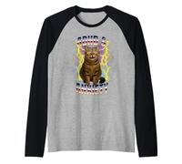 ADHD e ansia Neurodiversità Divertente Stupido Meme Cat Maglia con Maniche Raglan