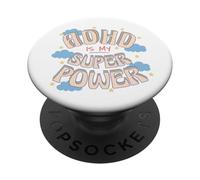 ADHD è il mio super, potere retrò arcobaleno nuvola grafica PopSockets PopGrip Adesivo
