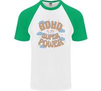 Adhd È il Mio Superpower Uomo S/S Baseball T-Shirt