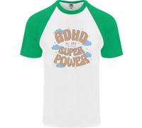 Adhd È il Mio Superpower Uomo S/S Baseball T-Shirt