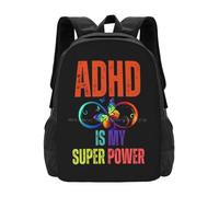 ADHD è Il Mio Zaino da Scuola Super Potente Borsa di Moda Aadhi è Il Mio Super Potere metà superpotere Mamma Carino ADHD è