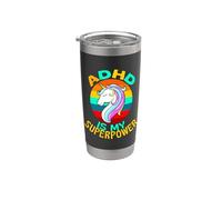 ADHD è la mia superpotenza amante degli unicorni Bicchiere termico in acciaio inox doppia parete