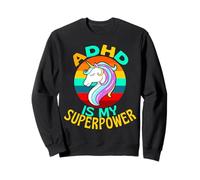 ADHD è la mia Superpotenza Amante degli unicorni Felpa