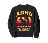 ADHD Highway To… Hey Guarda Una Bandiera Scoiattolo Colori retrò Felpa