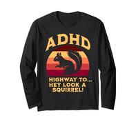 ADHD Highway To… Hey Guarda Una Bandiera Scoiattolo Colori retrò Maglia a Manica