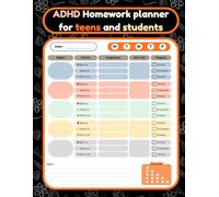 ADHD Homework planner for teens and students: A Colorful, ADHD-Friendly Homework Tracker to Improve Focus, Organization, and Daily Productivity