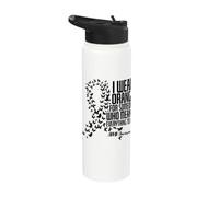 ADHD Indosso l"arancione per qualcuno che significa tutto per me Stainless Steel Insulated Water Bottle