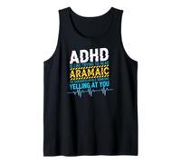 ADHD Lettura Aramaico Glitch Testo Grafico Neurodiversità Canotta