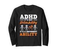 ADHD Non è disabilità abilità Diverse scheletri Dabbing Maglia a Manica