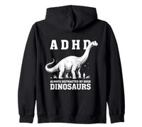 ADHD Sempre distratto da enormi Dinosauri ADHD consapevolezza Felpa con Cappuccio
