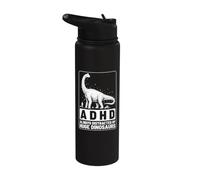 ADHD sempre distratto da enormi dinosauri Neurodiversità ADHD Stainless Steel Insulated Water Bottle