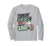 ADHD Sidequest Rana Adventurer Gioco Umorismo Maglia a Manica