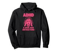 ADHD Una Diva ha distrazioni Neurodiversità Divertente Felpa con Cappuccio