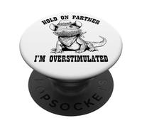 ADHD Western Howdy Partner Overstimulated Bearded Dragon PopSockets PopGrip Adesivo