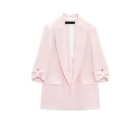 Adhdyuud Giacca da donna con risvolto e maniche a risvolto, con risvolto, spalline, maniche aperte a 3/4, Luce Pnnrk, S