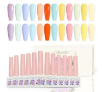 ADHERE 12 pz 12ml Kit Semipermanente Unghie, Smalto Semipermanente Unghie Smalti Semipermanenti Per Unghie Smalti Gel Per Unghie Uv Led Per La Manicure (Serie di illustrazioni di caramelle)