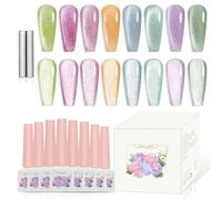 ADHERE 12ml 8pz Colore Caramella Kit smalto gel occhi di gatto con magnete Smalto per occhi di gatto Gel per unghie Smalto gel per unghie lucido e assorbente UV magnetico per unghie