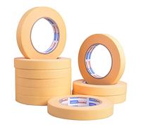 ADHES 10 Rotoli Nastro Adesivo Per Pittura, Nastri Di Mascheratura, Nastro Coprente Per Auto, Mascheratura Carrozzeria Per pittori auto linee per pittura auto fai da te, Giallo, 18mm x 55m