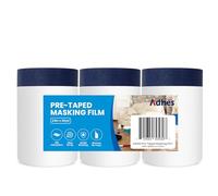 ADHES 3 Rullo Telo Protettivo Per Pittura, Telo Copritutto In Rotolo Bordo Con Nastro Adesivo, Per Mobili/Armadietti/Decorazioni, 600mm X 27m Masking Film
