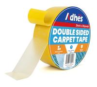 ADHES Doppio Lato Tappeto Tape Heavy Duty, 50MM x 27M x 1 Rotolo, Giallo Rimovibile e Residue-Free antiscivolo Tappeto Gripper per pavimenti in legno duro, Tappeto Tape per Area Tappeto