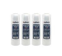 ADHES Heavy Duty Shrink Wrap Roll, 18 Inch x 1500 Feet, 4-Pack Stretch Wrap Stretch Film, 80 Gauge Industrial Strength Plastic Moving Rrap for Pallet Wrap, Furniture Wrapping Moving & Protection