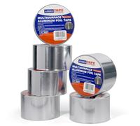 ADHES Nastro Adesivo in Alluminio per Riparazioni, Resistente da 80°C a 100°C, Nastro Sigillante alte temperature 75mm x 50m, 6 rotoli