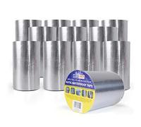 ADHES nastro butilico sigillante nastro in alluminio argento impermeabile autoadesivonastro adesivo, Nastro in alluminio super resistente per crepe (100 mm x 5 m),12 rotoli